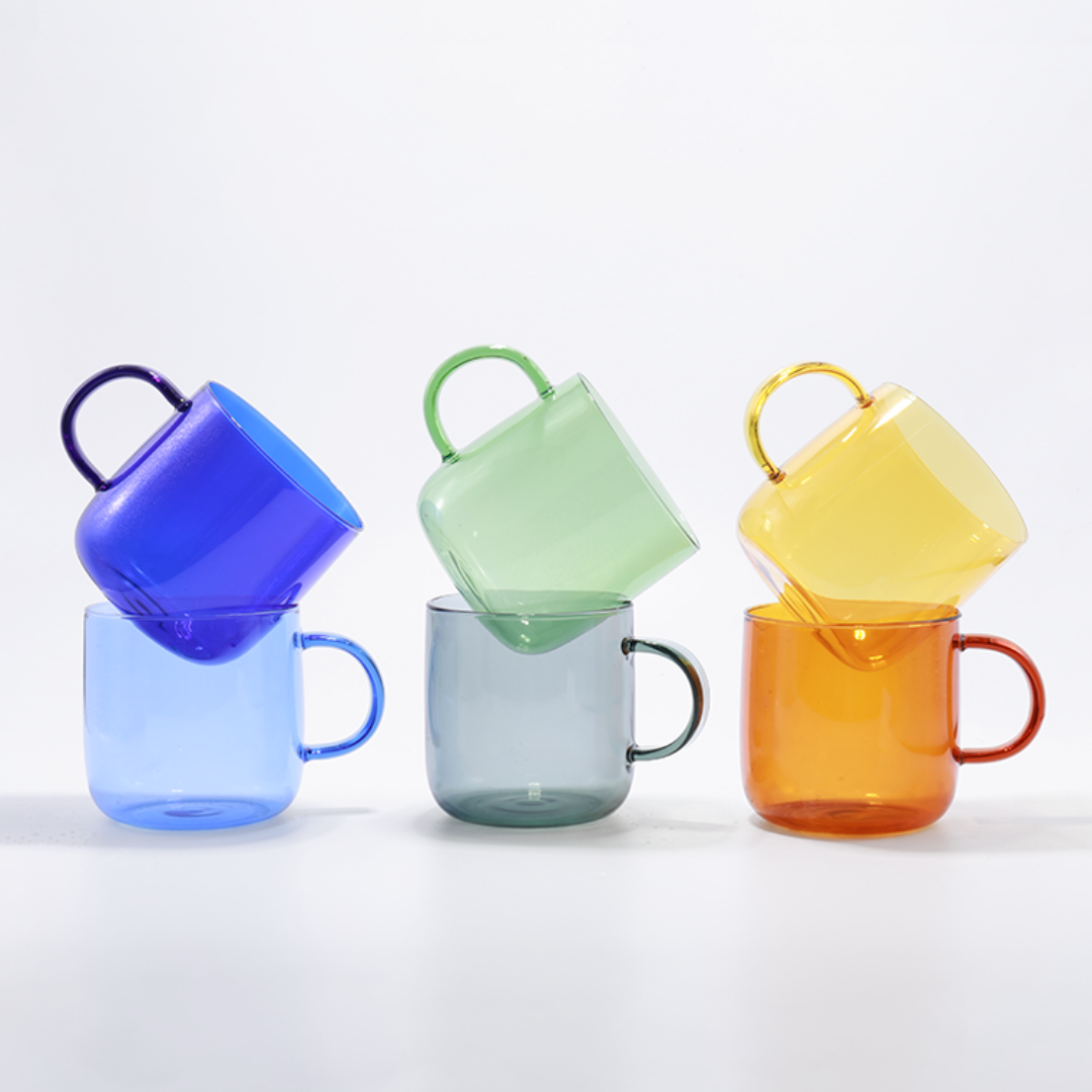 Blue Borosilicate Glass Mug