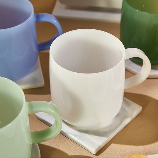 Milky White Borosilicate Glass Mug