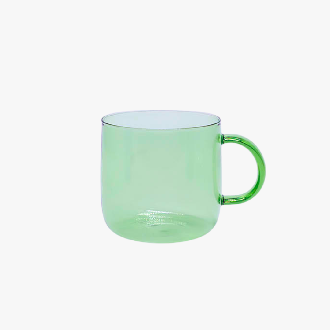 Green Borosilicate Glass Mug