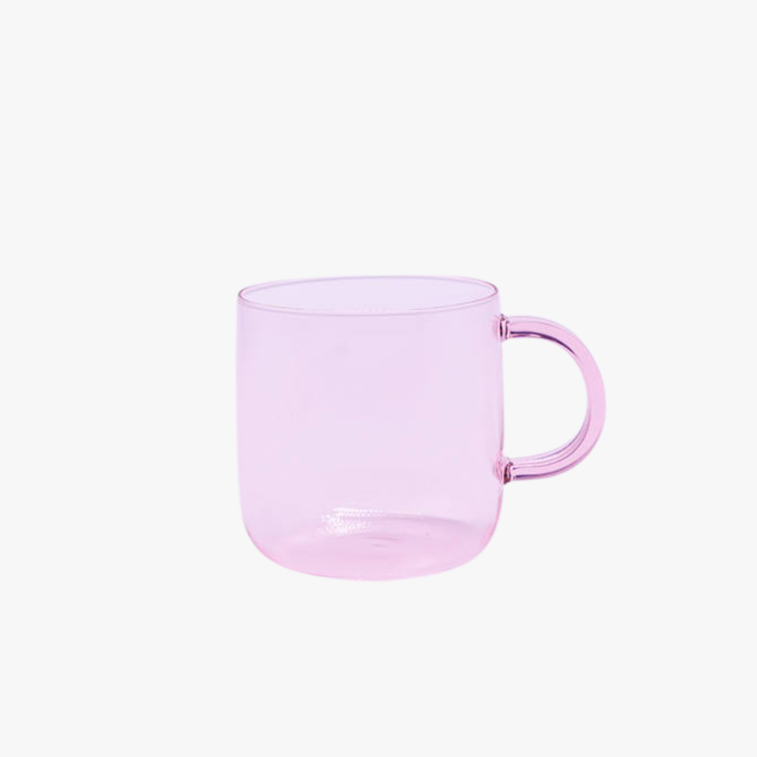 Pink Borosilicate Glass Mug